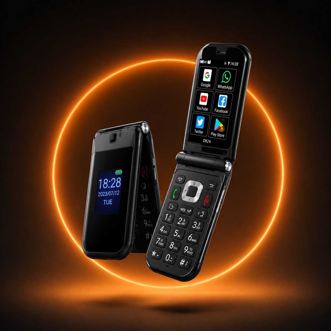 FlipSmart™ | טלפון מתקפל רטרו חכם עם WhatsApp ואפליקציות